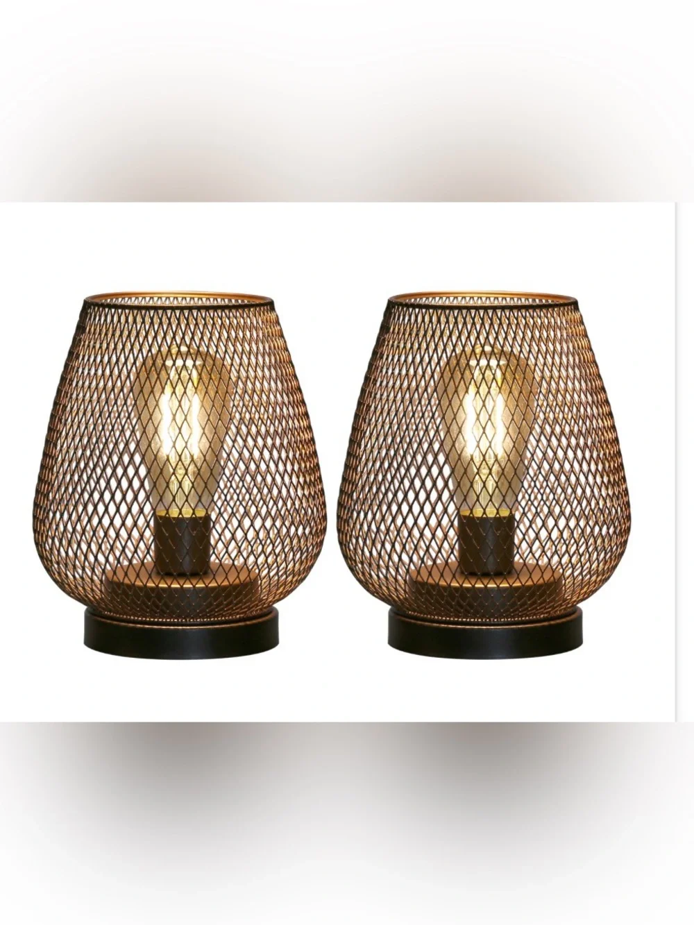 JHY DESIGN Set Of 2 Metal Cage LED Lantern